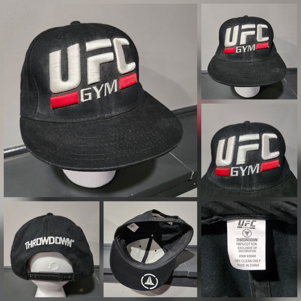 UFC Gym Throwdown Ultimate Fighter Black Snapback Hat Cap‎ OSFA One Size